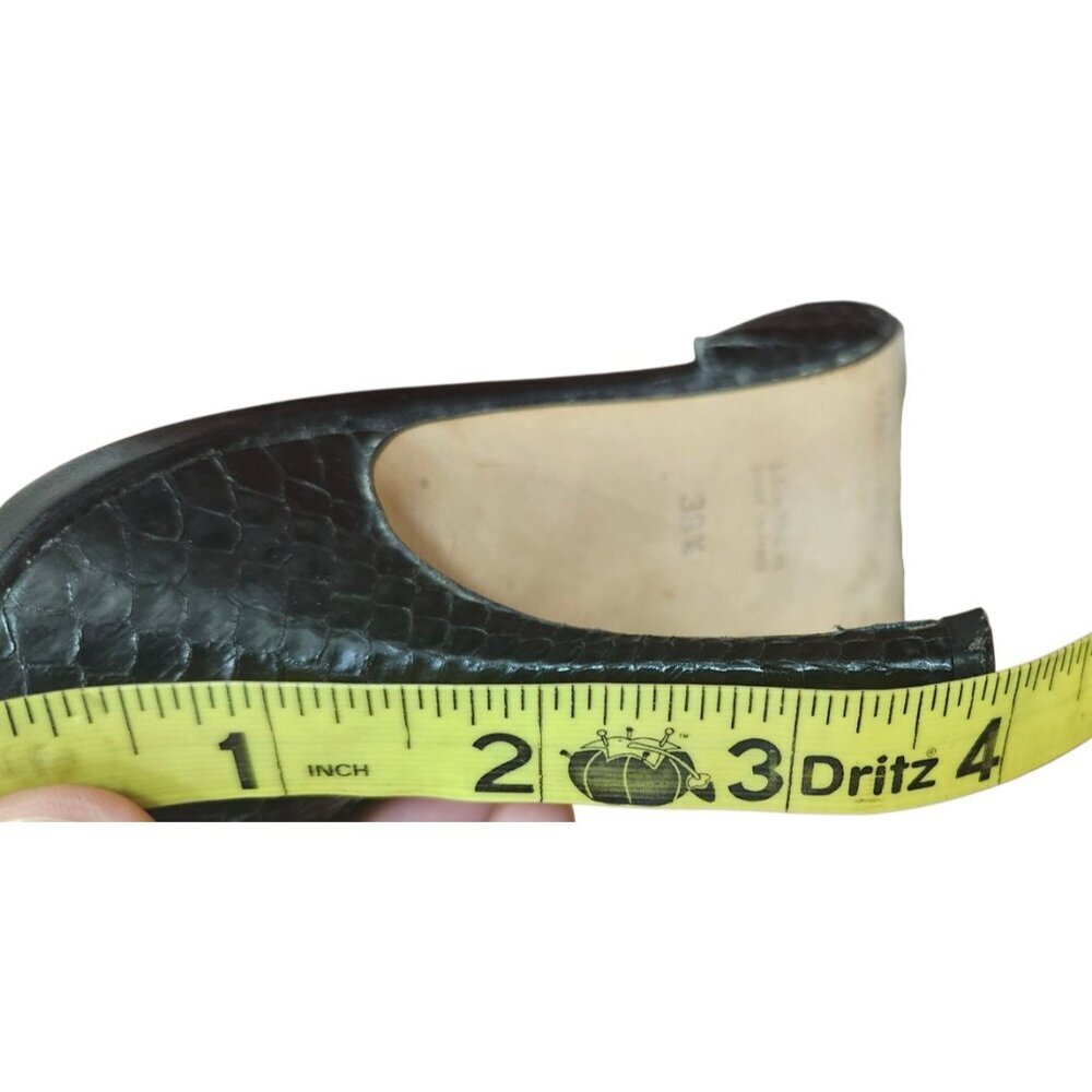 Burberry Black Snakeskin High Heel Sandals Size EU 39.5/US 9 Designer Open To - Picture 12 of 13